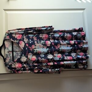 Navy floral long sleeve shirt